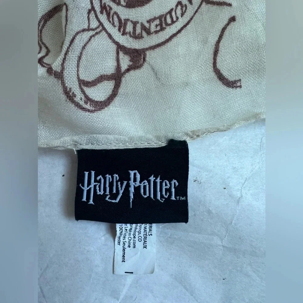 Harry Potter Marauders Map Womens Scarf Sheer Polyester Brown Cream 76 x 19’